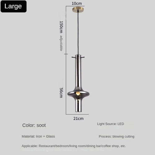 lustre en verre à joint en bambou créatif pour décoration intérieure - vue 12 sur 12