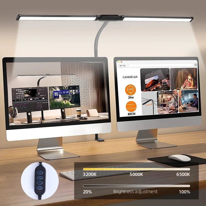 lampe de bureau led pliable à clip protection des yeux 3 modes 10 intensités - vue 5 sur 10
