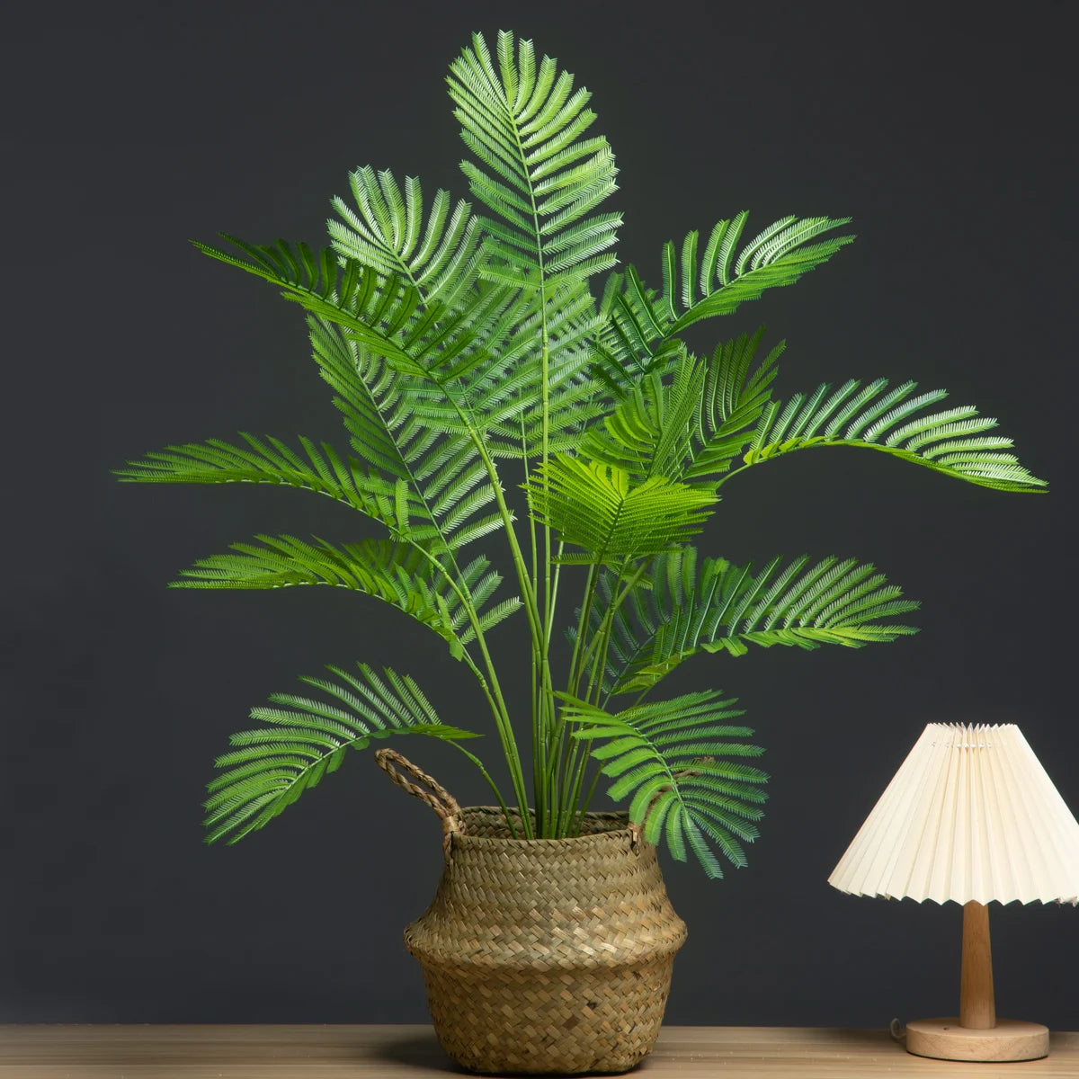 grand palmier artificiel avec feuilles de monstera pour décoration extérieure - vue 4 sur 7