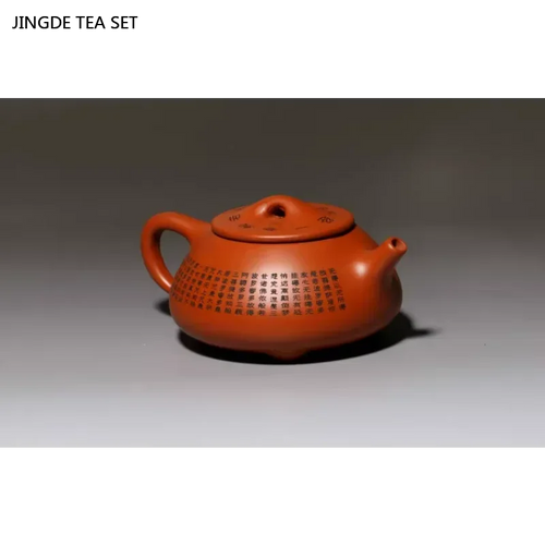 Théière zisha yixing sculptée main motif cœur louche
