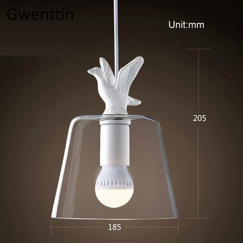 lustre moderne décoratif en verre style canard oiseau - vue 5 sur 7
