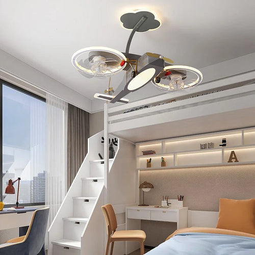 lustre avion dessin animé led pour enfants créatif - vue 6 sur 10