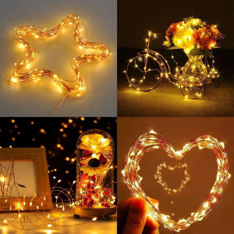 guirlande lumineuse led en fil de cuivre pour décorations festives - vue 6 sur 13