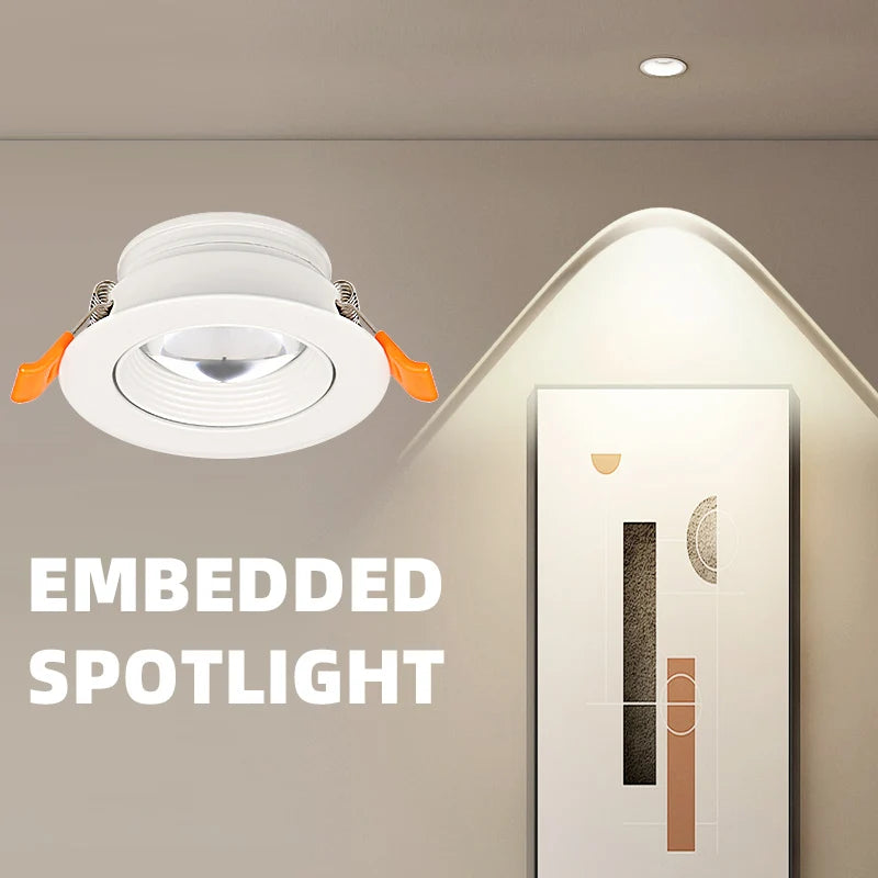plafonnier led dimmable spots encastrés angle réglable pour intérieur - vue 3 sur 10