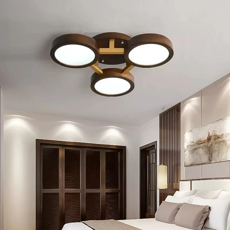 lustre led moderne en bois pour décoration intérieure élégante - vue 5 sur 9
