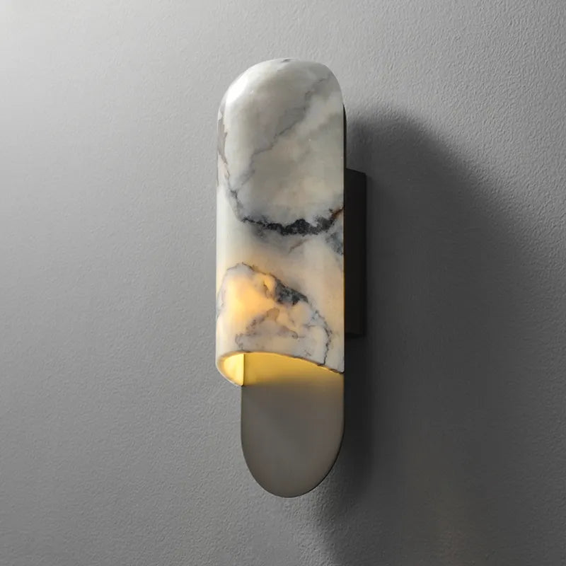 Applique murale de luxe en cuivre et marbre