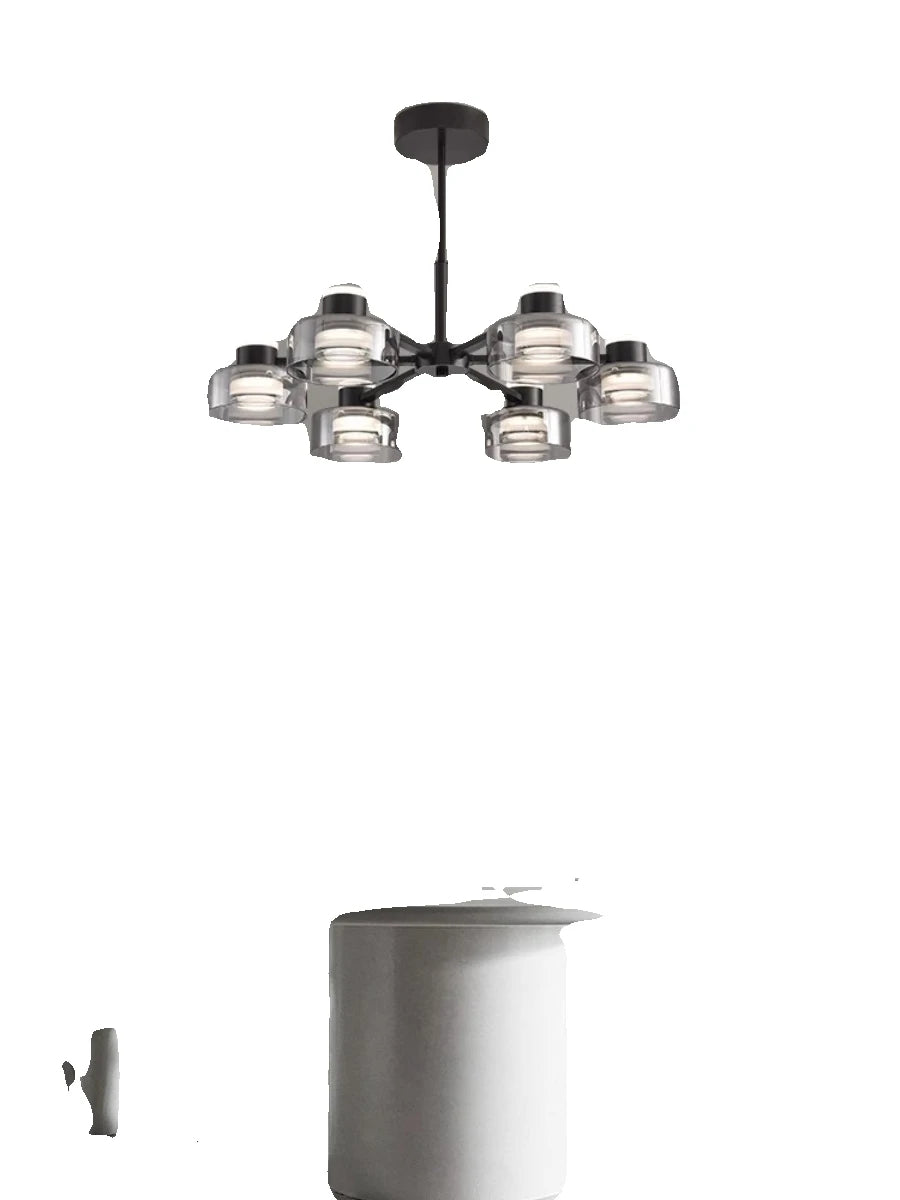 Modern new LED Italian full copper living room chandelier designer home dining room, kitchen bar lamp bedroom glass chandelier - vue 6 sur 11