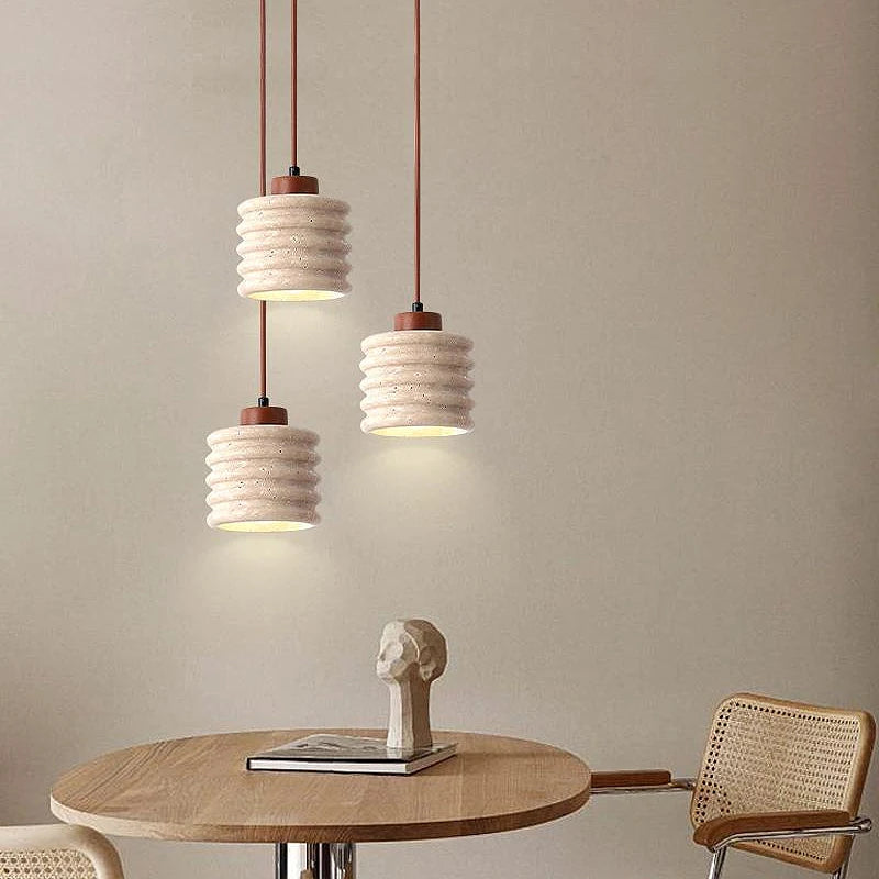 lustre wabi-sabi design bois décoration intérieure suspension - vue 3 sur 8