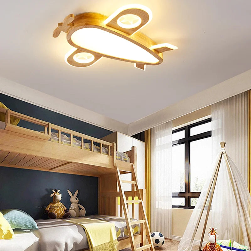 lustre en bois pour chambre d'enfant suspension décorative - vue 4 sur 15