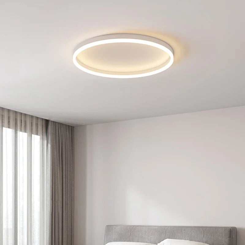 Plafonniers de cercle LED modernes pour salon intérieur luminaire de cuisine lustres de décoration de chambre à coucher en or noir lampes d'étude à gradation - vue 3 sur 13