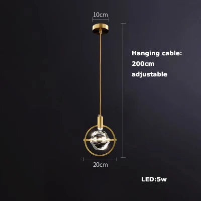 suspension en verre cristal art déco avec éclairage led - vue 13 sur 25