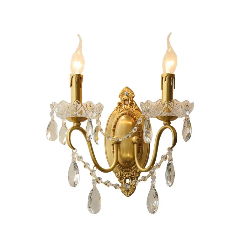 lampe en cristal rétro en cuivre pour décoration intérieure - vue 5 sur 7