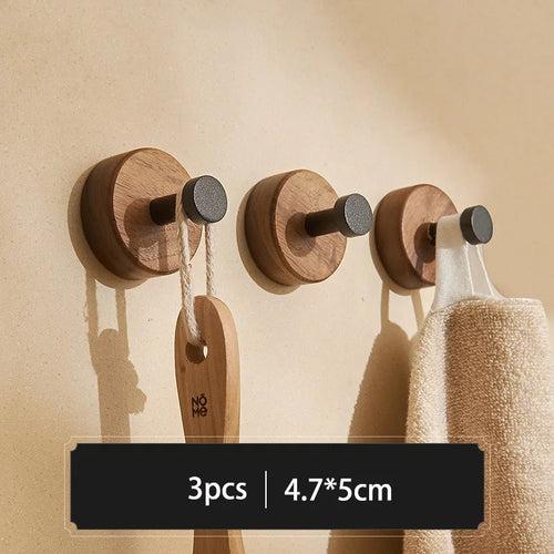 crochets muraux en bois massif pour vêtements et accessoires - vue 12 sur 15