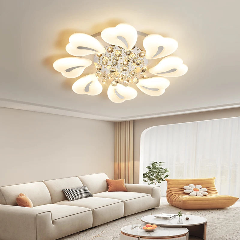 lustre en cristal de luxe avec éclairage led pour intérieur - vue 6 sur 10