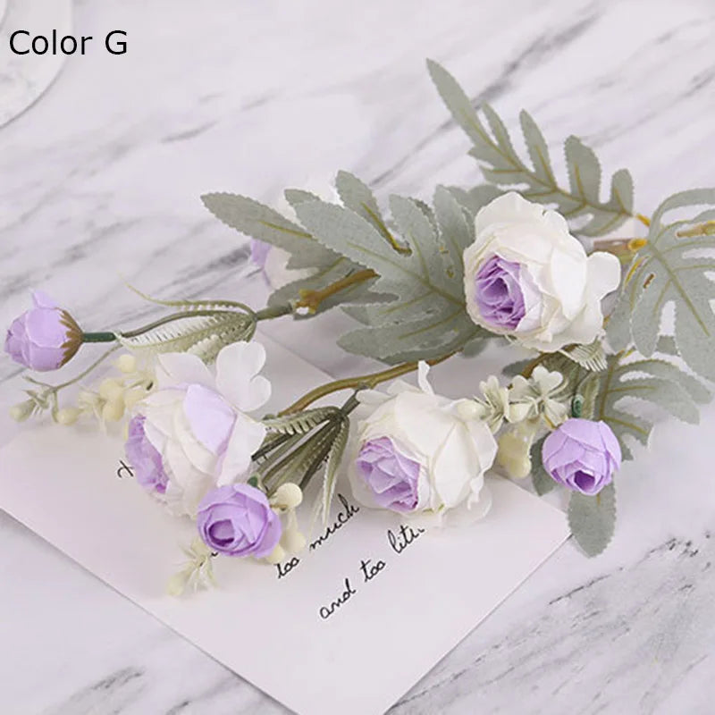 bouquet de roses artificielles en tissu pour déco mariage et maison - vue 9 sur 14