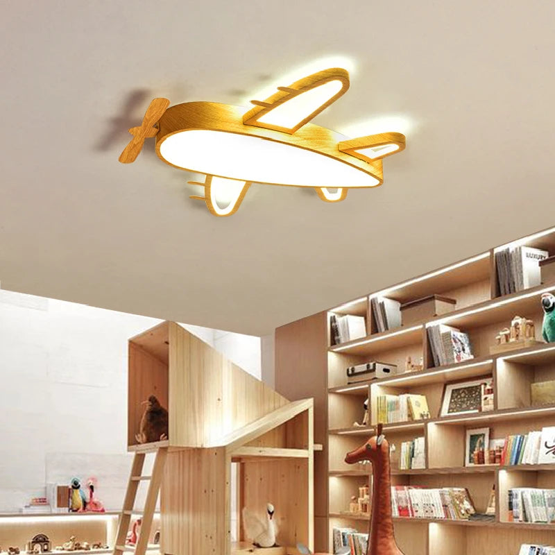 plafonnier en bois massif moderne pour chambre d'enfant romantique - vue 5 sur 10
