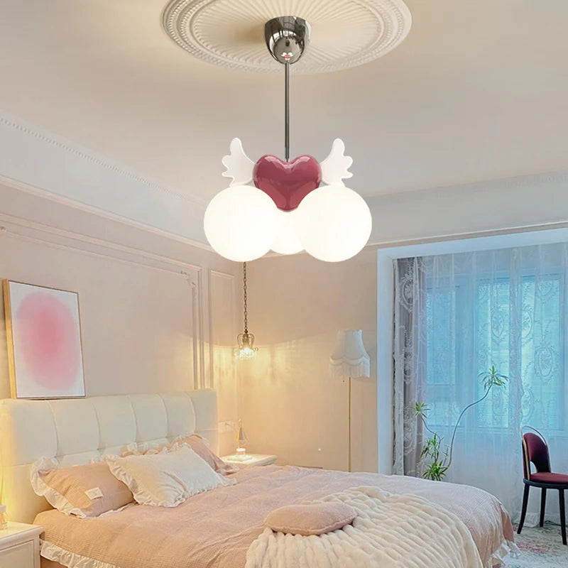 lustre d'amour animé moderne pour chambre d'enfant fille - vue 4 sur 6