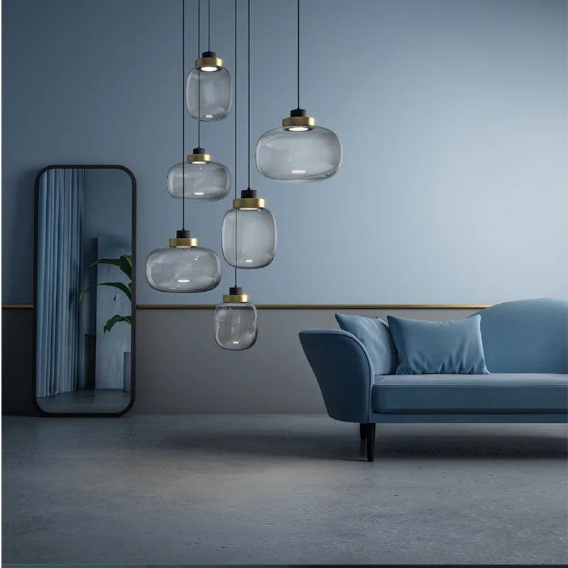 SANDYHA nordique moderne Led Lampadaire Salon Sur Pied chambre salle à manger Suspension Lampadario Soffitto - vue 6 sur 8