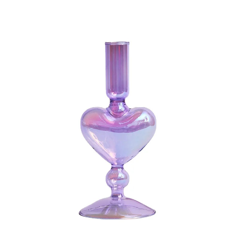 bougeoirs rétro coniques haut en verre pour décoration - vue 12 sur 32