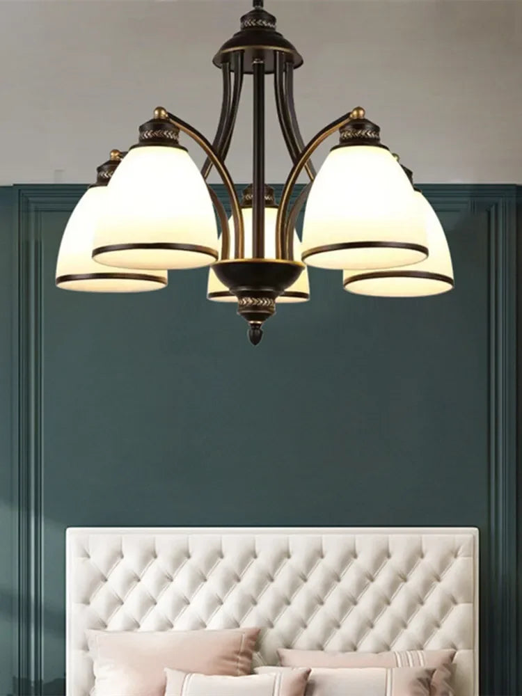 Lustre européen et américain atmosphère Simple lampe de salon moderne chambre salle à manger lampe ménage rétro lampe - vue 4 sur 10