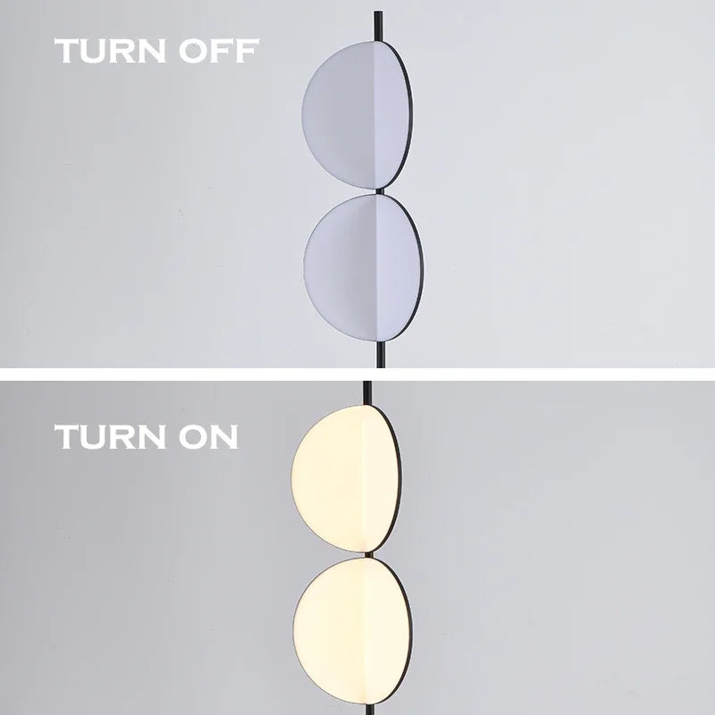 lampadaire led design nordique à lames rotatives pour décoration - vue 5 sur 8