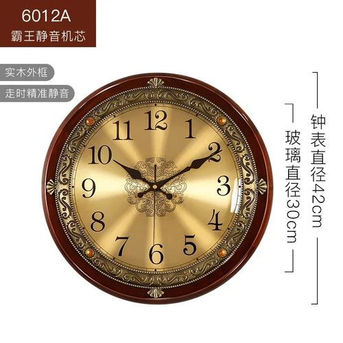 horloge murale luxe en bois et métal style rétro silencieuse - vue 15 sur 14