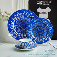 assiette céramique style européen motifs sceau élégant thé