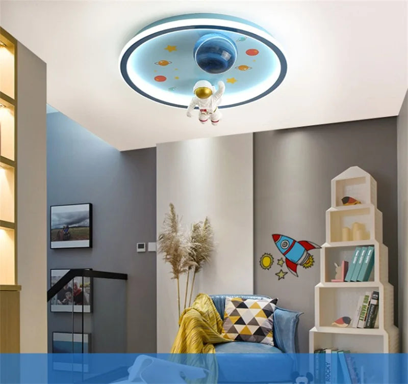 plafonnier led moderne astronaute luminaire décoratif enfant - vue 5 sur 6