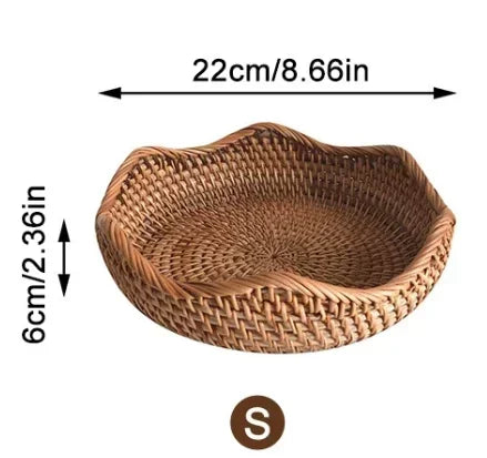 panier de rangement tissé à la main en rotin pour cuisine et pique-nique - vue 11 sur 22