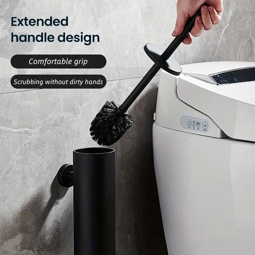 brosse en acier inoxydable avec support pour nettoyage salle de bain - vue 4 sur 13