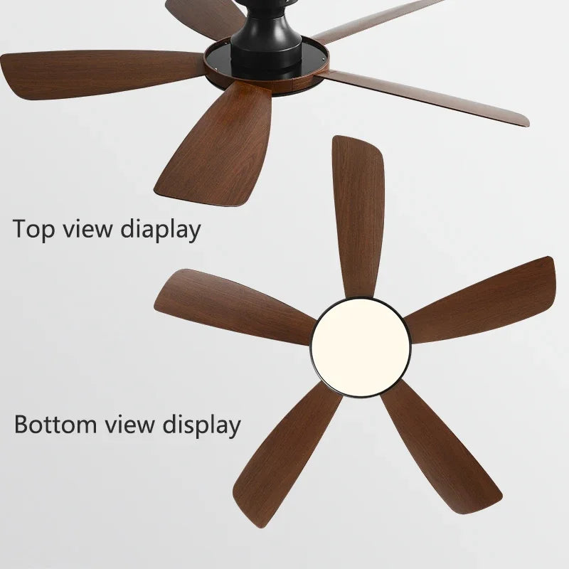 ventilateur de plafond bas moderne avec lumière led et télécommande dc - vue 5 sur 12