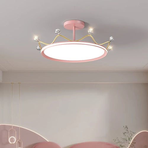 plafonnier en forme de couronne pour chambre d'enfant princesse protection des yeux