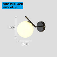 Lampe de applique murale LED boule de verre postmoderne Simple chambre chevet lampara luxe or бра allée intérieure salon décor applique murale