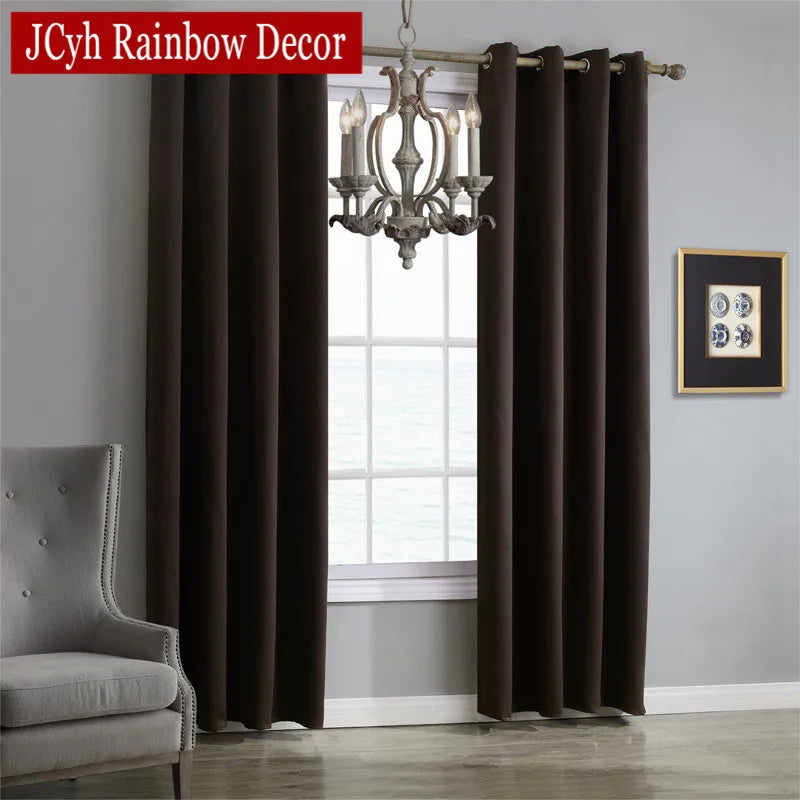 Rideau occultant moderne pour salon chambre tissu uni - vue 4 sur 11