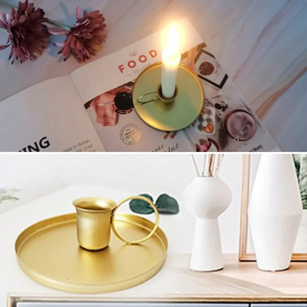 bougeoir portable en métal décoration pour mariage et bureau - vue 5 sur 8