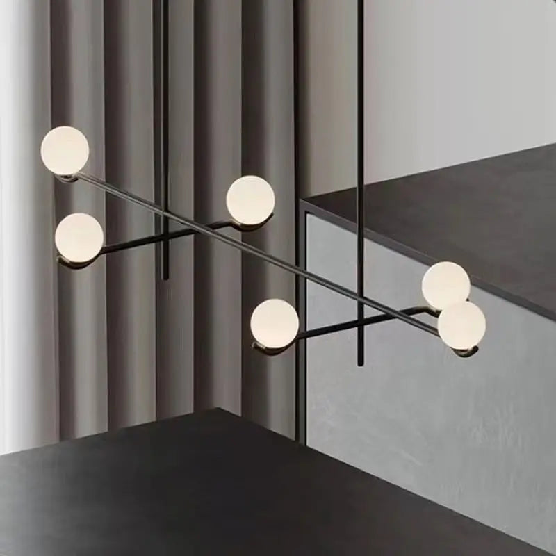 lustre minimaliste boule de verre Luces à LED pour chambre salon salle à manger maison lumière - vue 4 sur 14