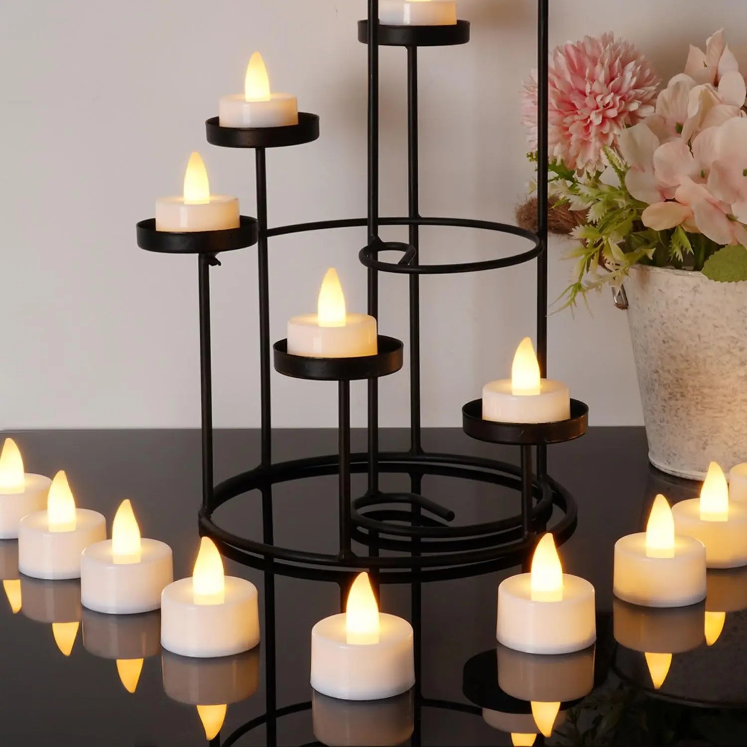lot de 24 bougies led créatives pour halloween et noël - vue 3 sur 7