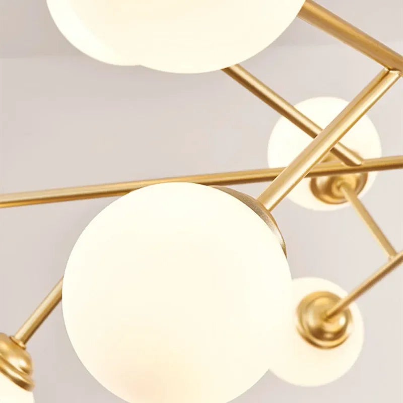 lustre nordique à led avec boule de verre pour luminaires suspendus - vue 6 sur 14
