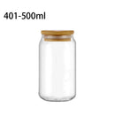 Tasse verre canette couvercle bambou paille borosilicate