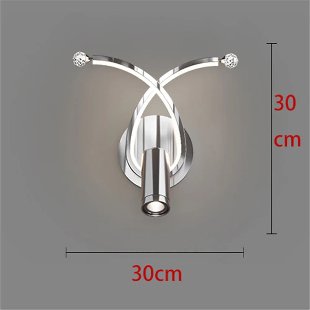 applique murale à led moderne en chrome pour intérieur design - vue 8 sur 16