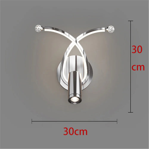 applique murale à led moderne en chrome pour intérieur design