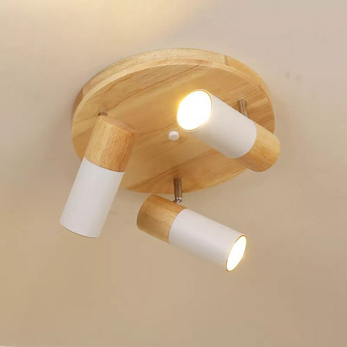 Plafonnier LED en bois au design nordique moderne