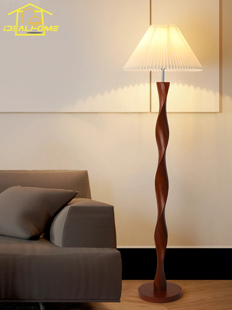lampadaire rétro classique en bois pour déco élégante - vue 2 sur 5
