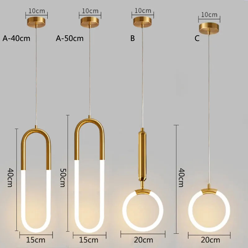 Suspension Anneau suspendu en or LED - vue 6 sur 16