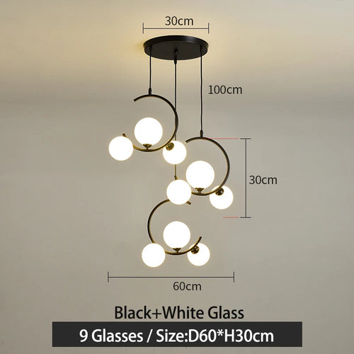 lampe boule en verre nordique décorative et créative - vue 15 sur 16