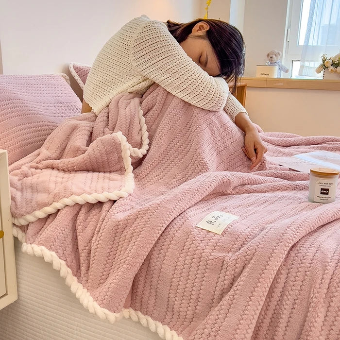 Plaid polaire doux tricoté pour canapé et chambre - vue 7 sur 7