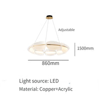 Creative Romantic Petals Acrylic Copper Pendant Lamp Modern Living Room, Bedroom, Cloakroom Decoration LED Pendant Lamp