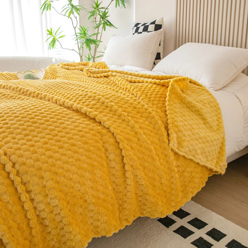 plaid à carreaux doux chaud moelleux salon canapé - vue 7 sur 7
