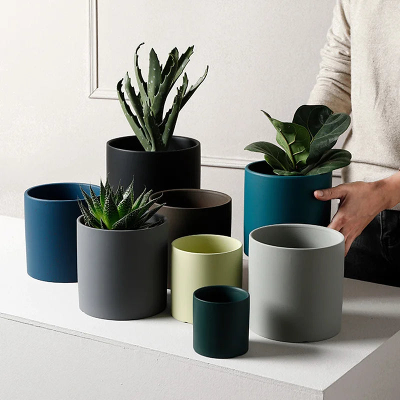pot de fleurs en céramique nordique pour plantes succulentes décoratives - vue 5 sur 29