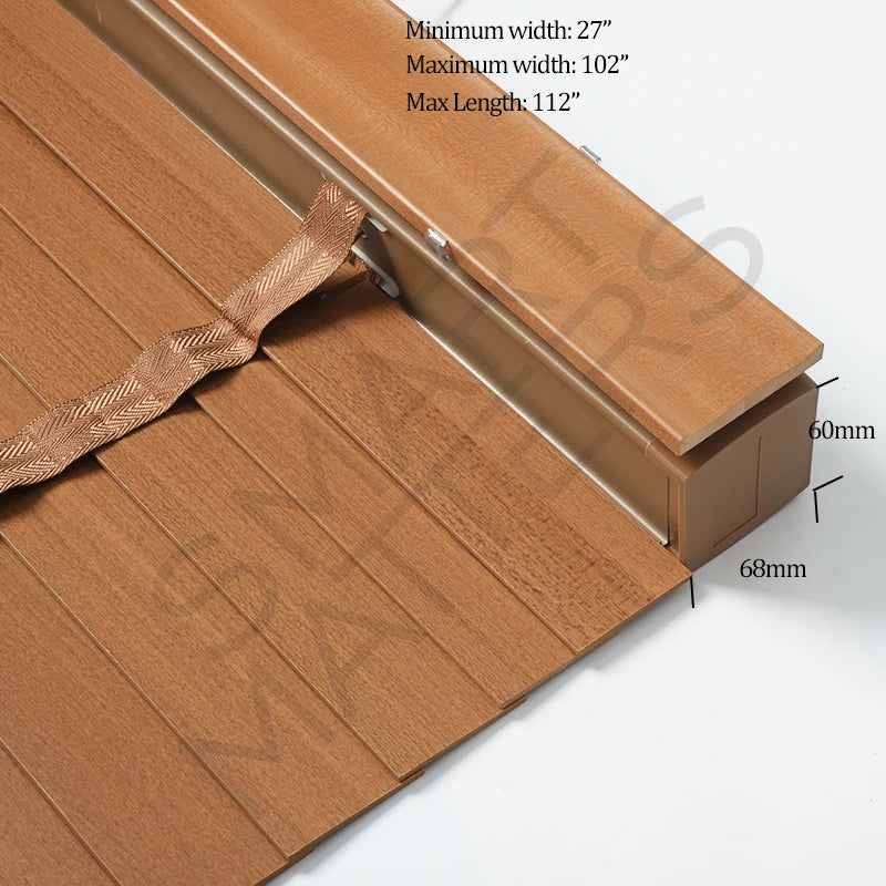 Store vénitien bois horizontal sans cordon salon moderne